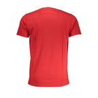 Red Cavalli Class cotton men's T-shirt featuring a classic fit and crew neckline, displayed on a neutral background.