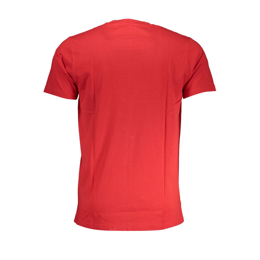Red Cavalli Class cotton men's T-shirt featuring a classic fit and crew neckline, displayed on a neutral background.