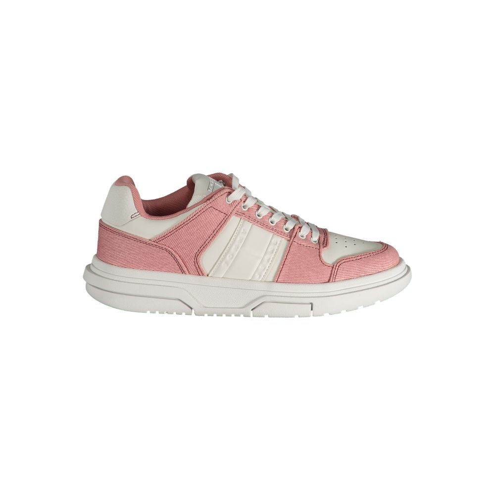 Tommy Hilfiger Rosa poliuretano Donna sneaker featuring a stylish pink design and casual athletic style.