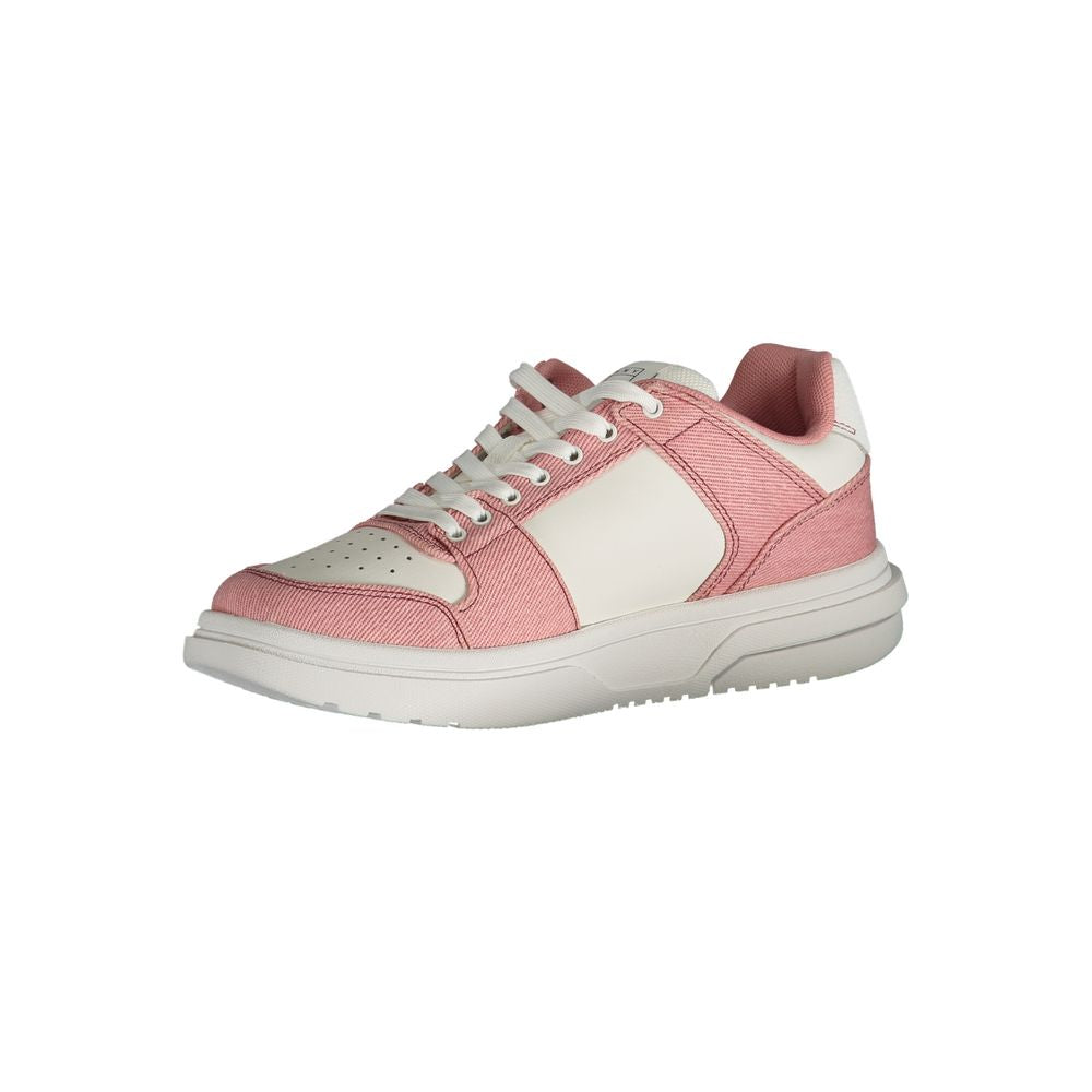 Tommy Hilfiger Rosa Poliuretano Donna Sneaker with white sole and pink upper, casual athletic footwear for women.