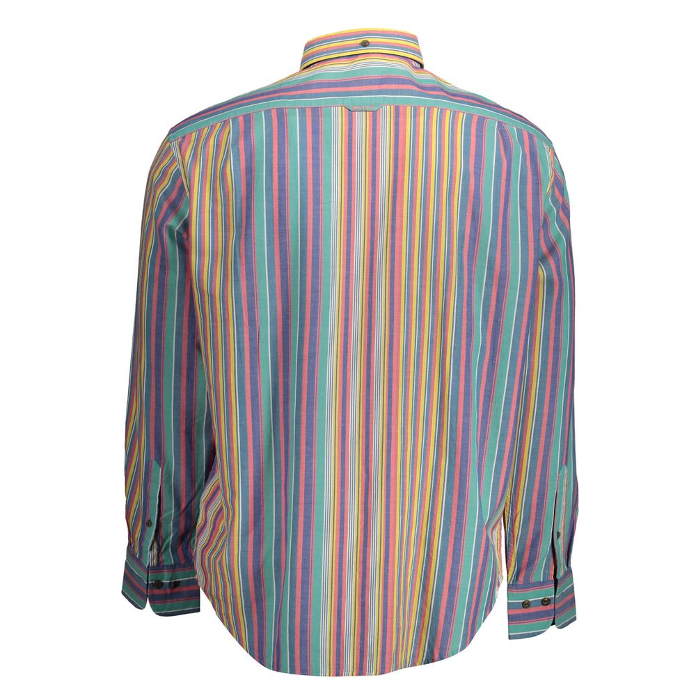 Gant Azzurro cotton men's shirt with a classic collar and button-front design, displayed on a hanger.