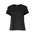 Black organic cotton women's T-shirt by Patrizia Pepe, featuring a comfortable fit and simple design.