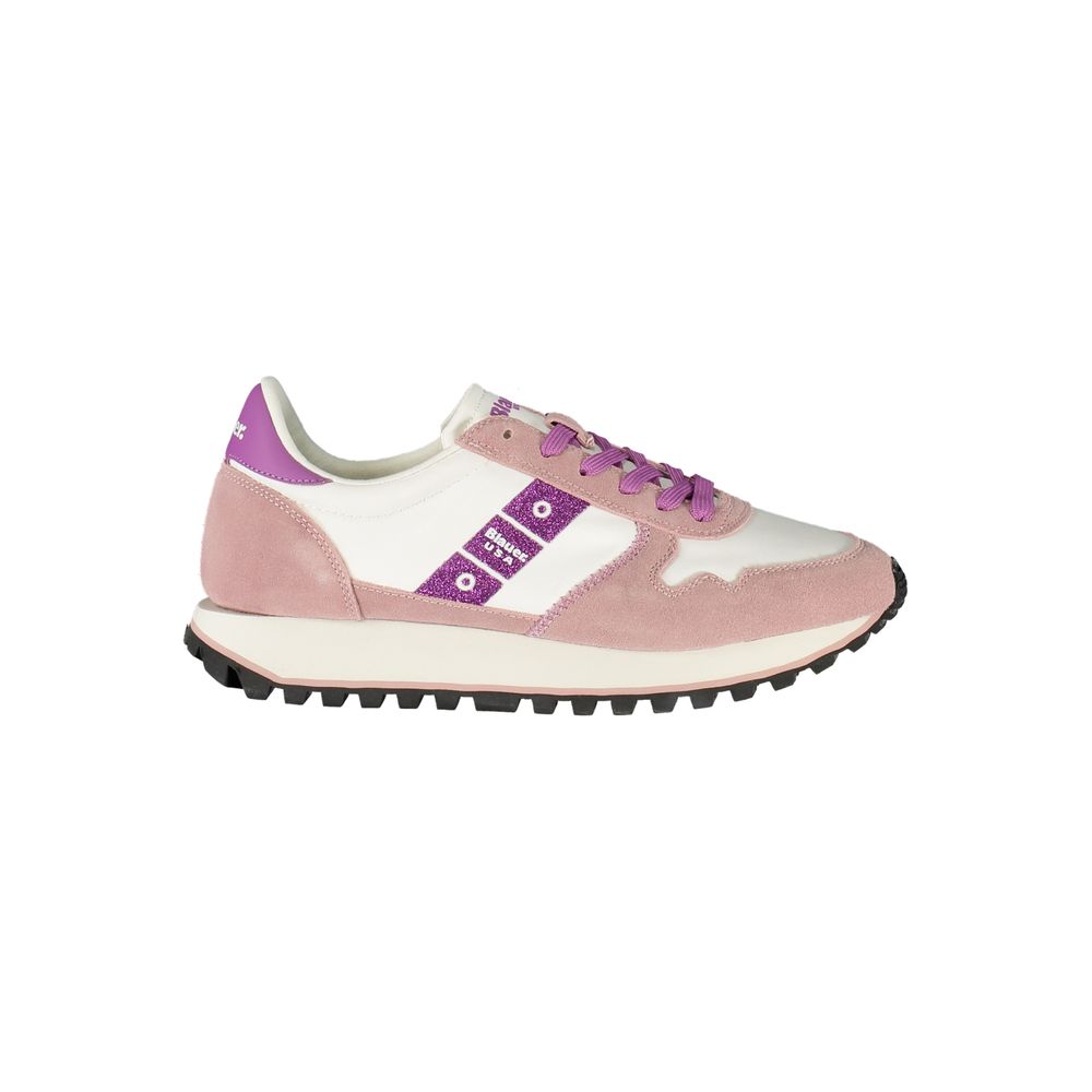 Blauer Bianco women's polyurethane sneakers with white uppers and sporty design, perfect for casual wear.