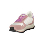 Blauer Bianco women's sneaker with white polyurethane upper, casual athletic style, and lace-up design.