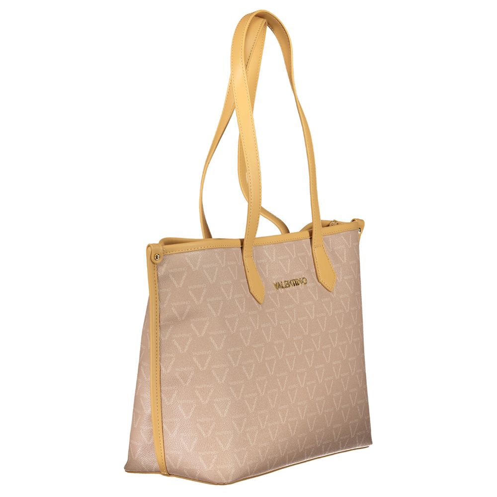 Mario Valentino beige polyurethane women's bag with central pocket and zip closure, stylish and functional accessory.