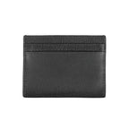 Calvin Klein black leather men's wallet holder with multiple card slots and sleek design for everyday use.