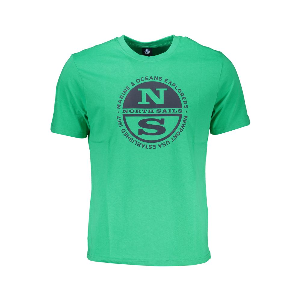 North Sails Verde cotton men's T-shirt with crew neck and short sleeves, featuring a casual fit and classic design.