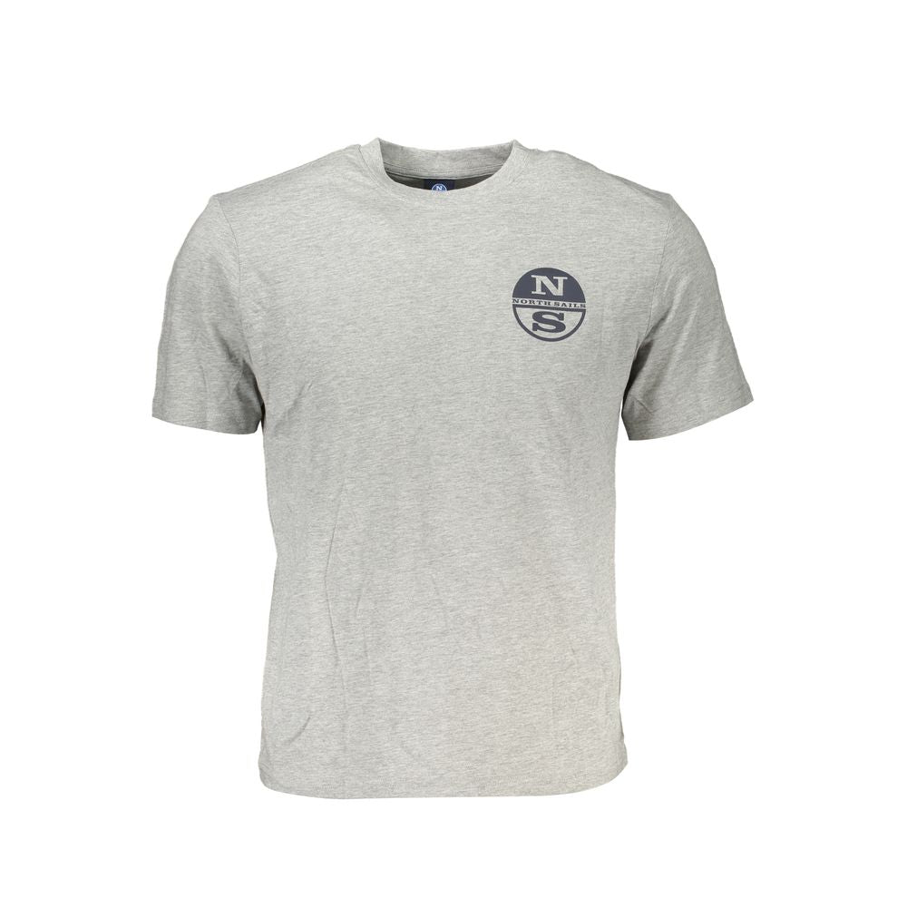 Gray cotton men's T-shirt from North Sails, featuring a comfortable fit and casual style.