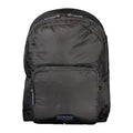 Tommy Hilfiger black polyurethane men's backpack with adjustable straps and multiple compartments, stylish and functional.