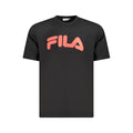 Black cotton men's T-shirt by Fila, featuring a classic crew neck and Fila logo on the chest.
