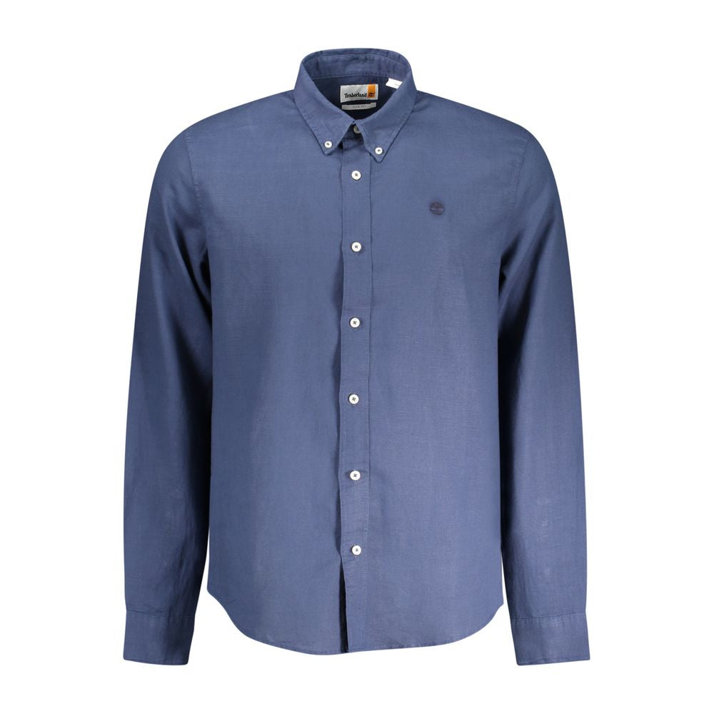 Timberland Blu Linen Men Shirt Timberland