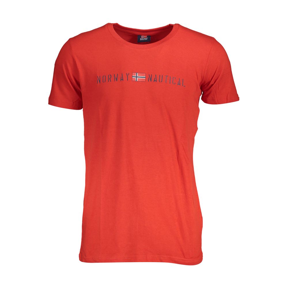 Norway 1963 Rosso Cotton Men's T-Shirt with crew neck and short sleeves, featuring a classic design and comfortable fit.