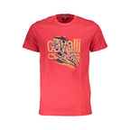 Cavalli Class Rosso cotton men's T-shirt with a classic crew neck and simple design, displayed on a plain background.
