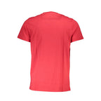 Cavalli Class Rosso cotton men's T-shirt with round neckline and short sleeves, featuring a sleek, casual design.