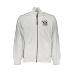 White cotton men's sweatshirt by La Martina featuring a classic crew neck and subtle branding for casual wear.