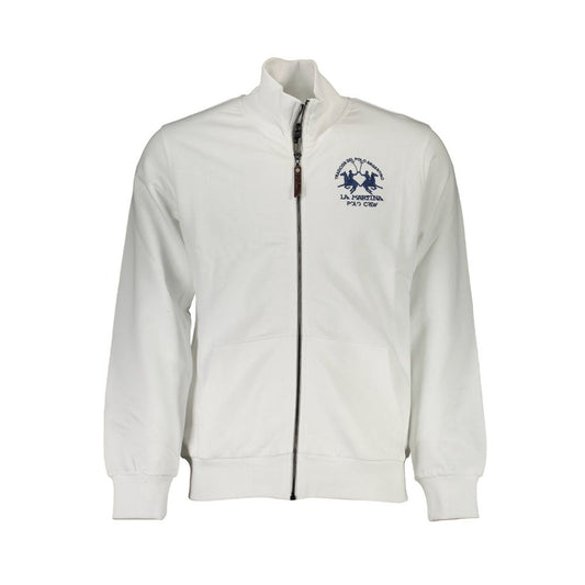 La Martina White Cotton Men Sweatshirt La Martina