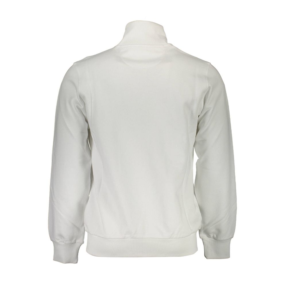 White cotton men's sweatshirt by La Martina with a classic fit and subtle branding, displayed on a plain background.