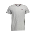 Tommy Hilfiger men's Grigio organic cotton T-shirt displayed flat, showcasing a classic crew neck and soft fabric.