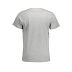Tommy Hilfiger Grigio organic cotton men's T-shirt displayed on a hanger with a plain background