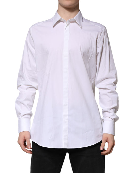 Dolce & Gabbana White MARTINI Long Sleeve Dress Formal Shirt Dolce & Gabbana