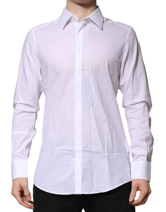 Dolce & Gabbana White MARTINI Long Sleeve Dress Formal Shirt Dolce & Gabbana