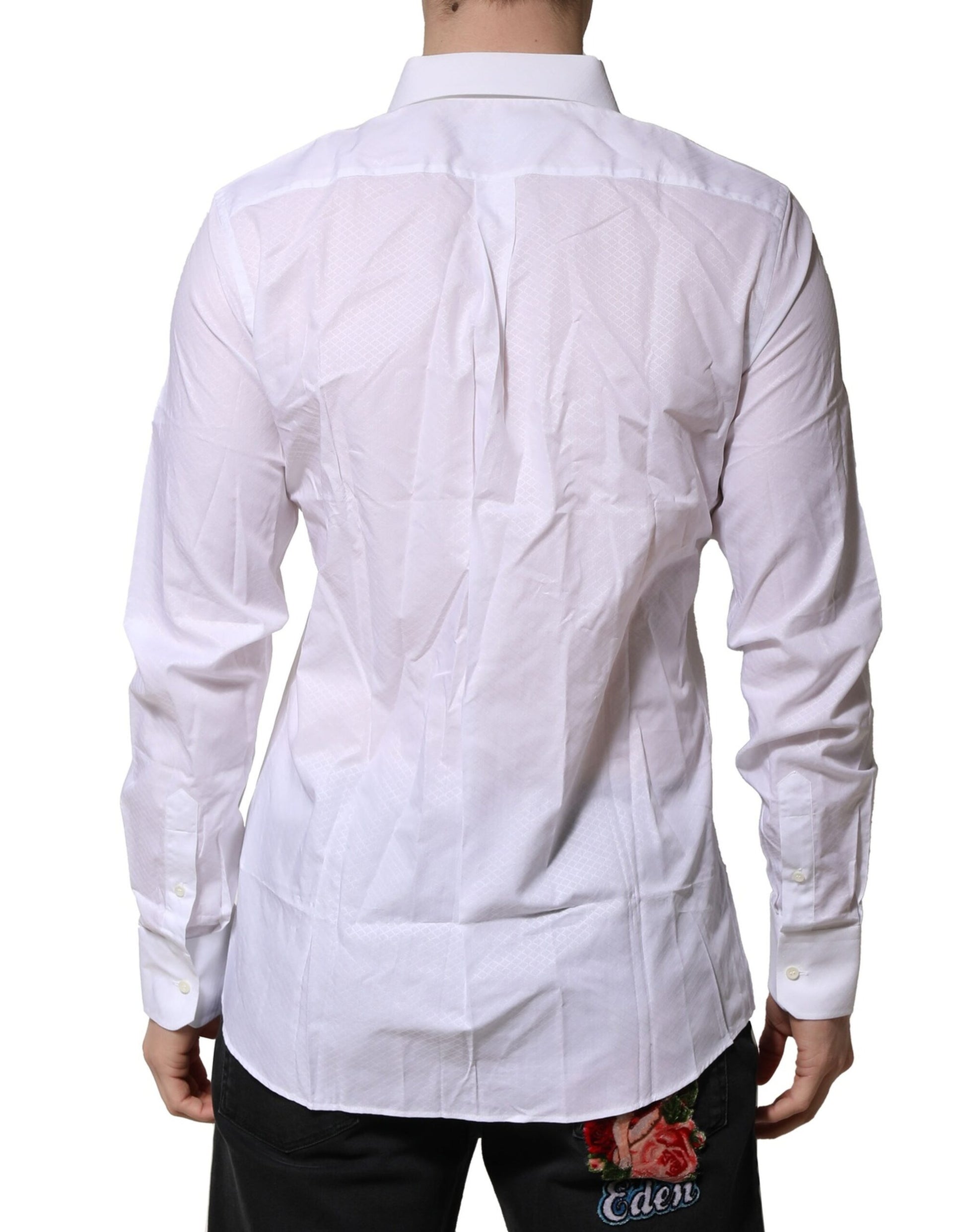 Dolce & Gabbana White MARTINI Long Sleeve Dress Formal Shirt Dolce & Gabbana