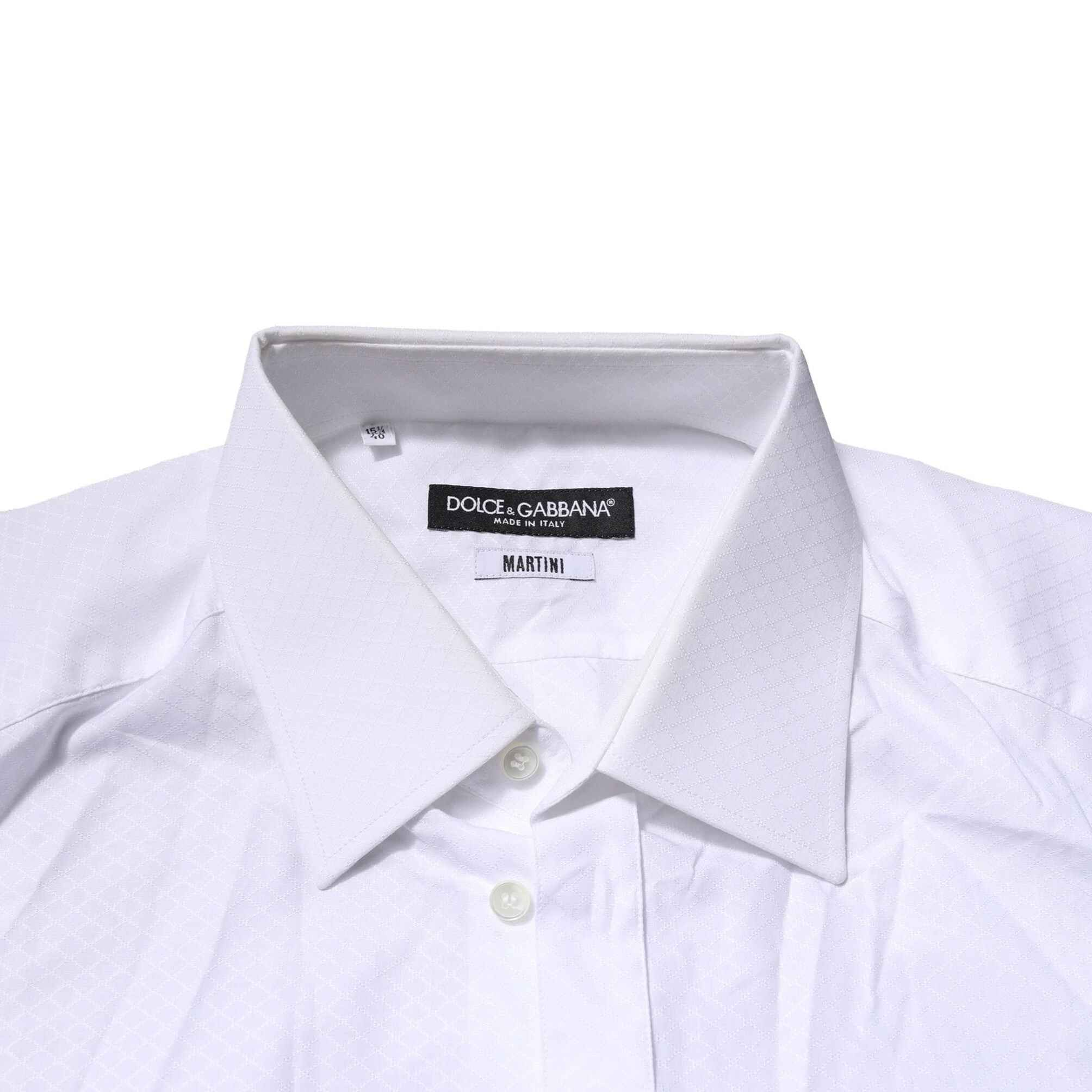 Dolce & Gabbana White MARTINI Long Sleeve Dress Formal Shirt