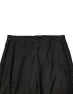 Dolce & Gabbana Gray Cotton Patterned Formal Pants