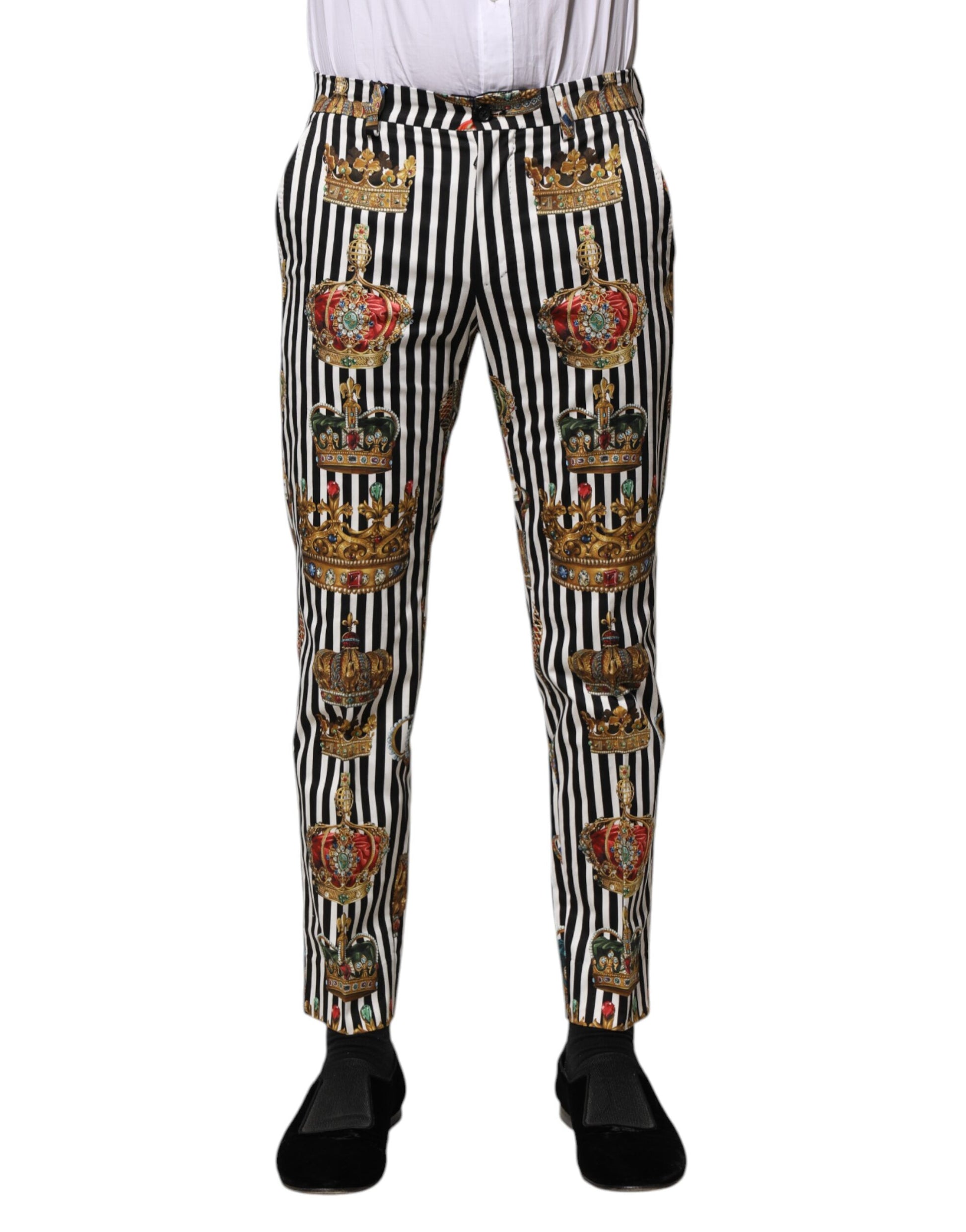 Dolce & Gabbana Multicolor Striped Crown Pants Dolce & Gabbana