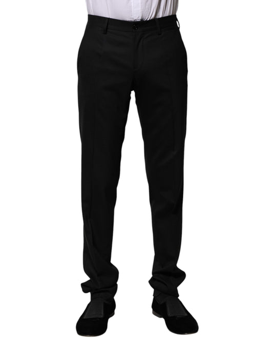 Dolce & Gabbana Black Wool Formal Dress Pants Dolce & Gabbana