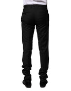 Dolce & Gabbana Black Wool Formal Men Slim Pants