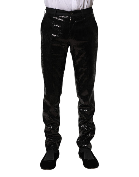 Dolce & Gabbana Black Sequined Embellishment Pants Dolce & Gabbana