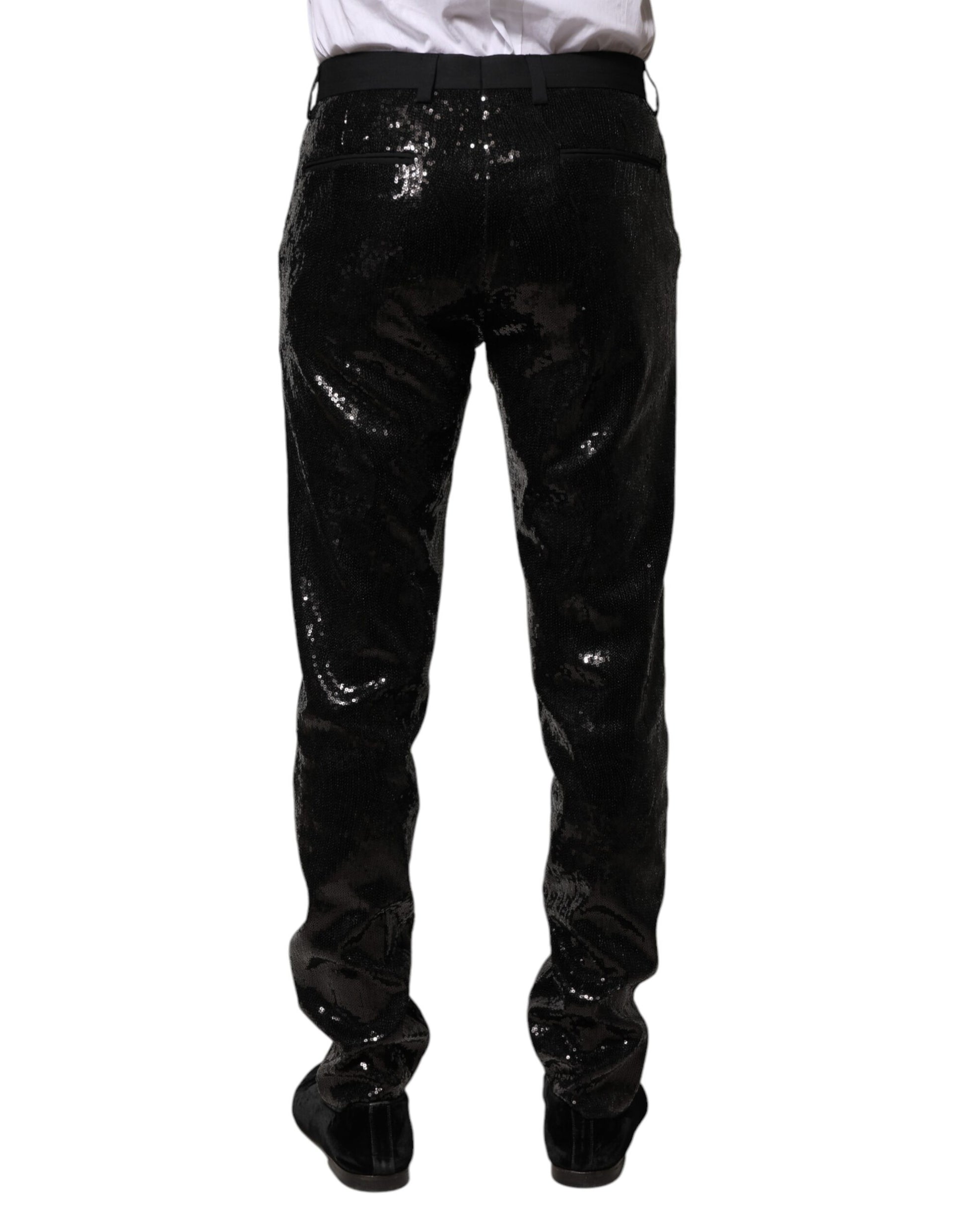 Dolce & Gabbana Black Sequined Embellishment Pants Dolce & Gabbana