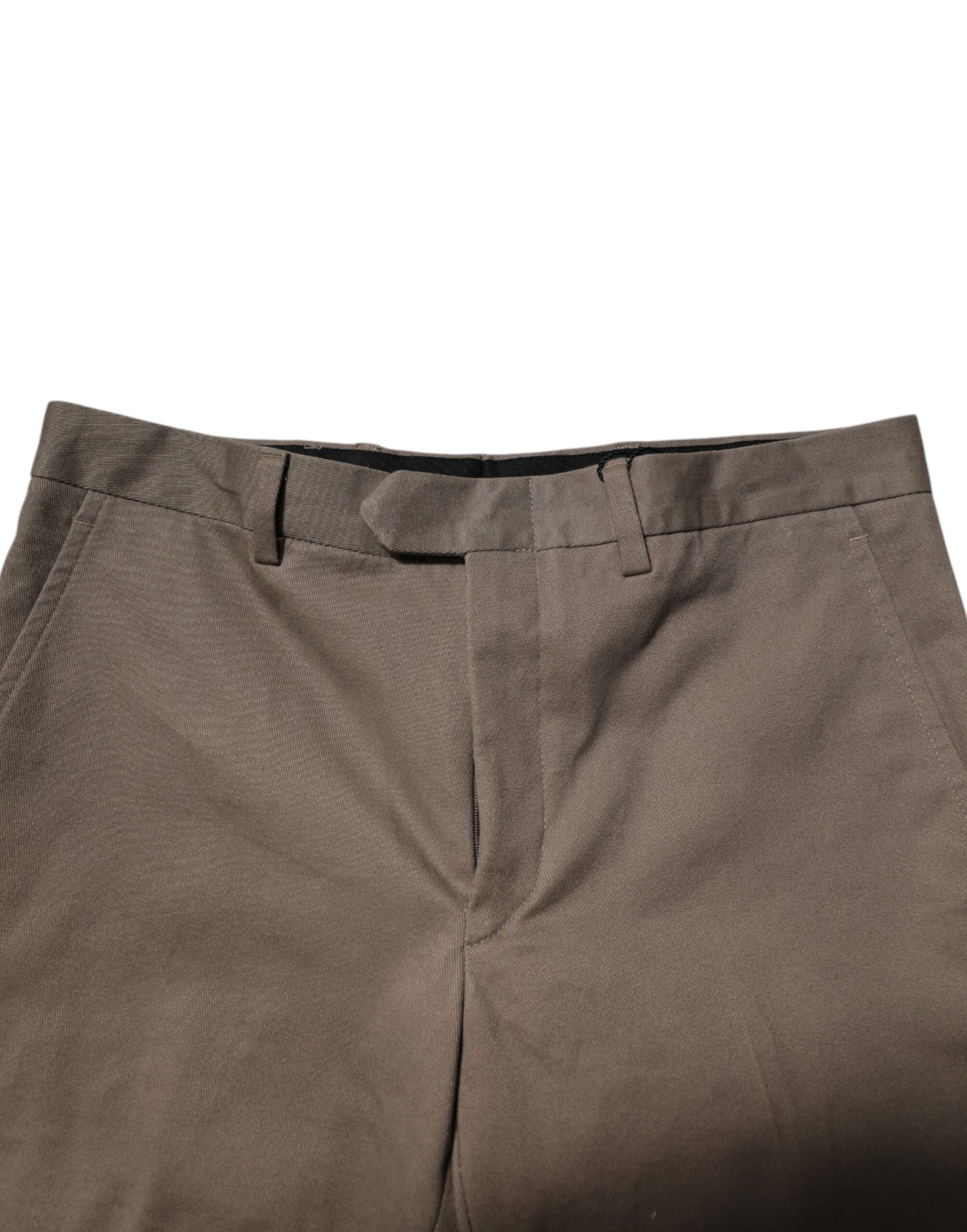 BENCIVENGA Brown Cotton Tapered Formal Dress Pants BENCIVENGA
