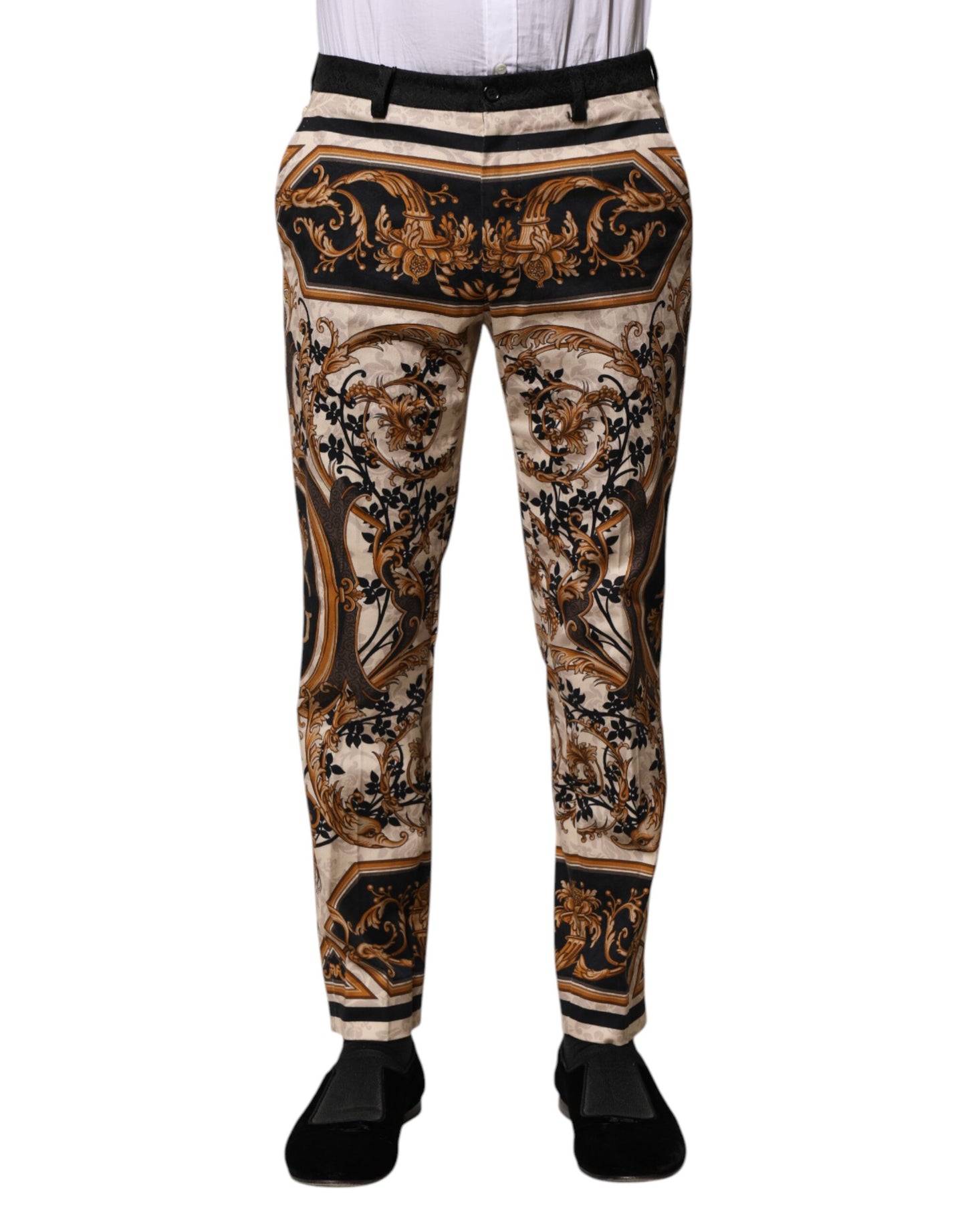 Dolce & Gabbana Multicolor Floral Print Dress Pants Dolce & Gabbana
