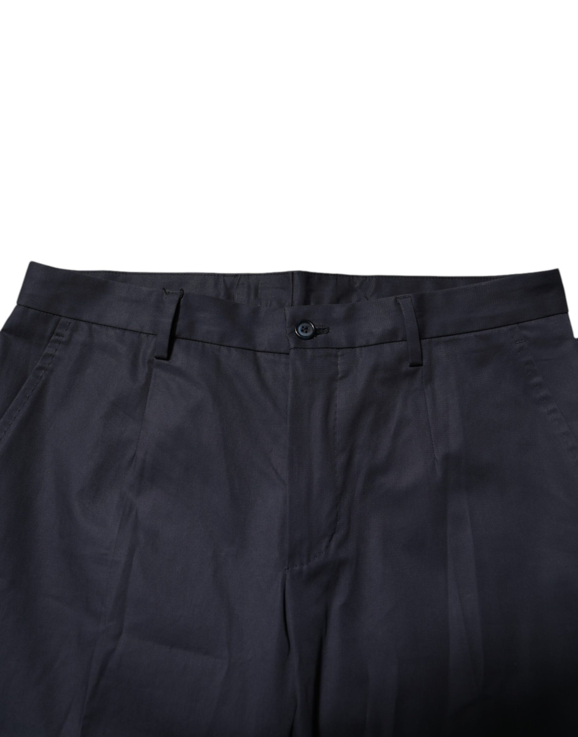 Dolce & Gabbana Dark Blue Cotton Formal Pants Dolce & Gabbana
