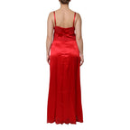 Dolce & Gabbana Red Silk Sleeveless Maxi Long Dress