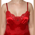 Dolce & Gabbana Red Silk Sleeveless Maxi Long Dress