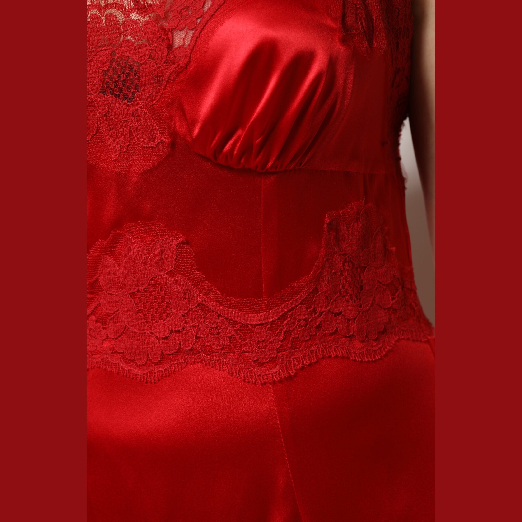 Dolce & Gabbana Red Silk Sleeveless Maxi Long Dress