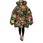 Dolce & Gabbana Multicolor Floral Puffer Hooded Jacket