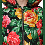 Dolce & Gabbana Multicolor Floral Puffer Hooded Jacket