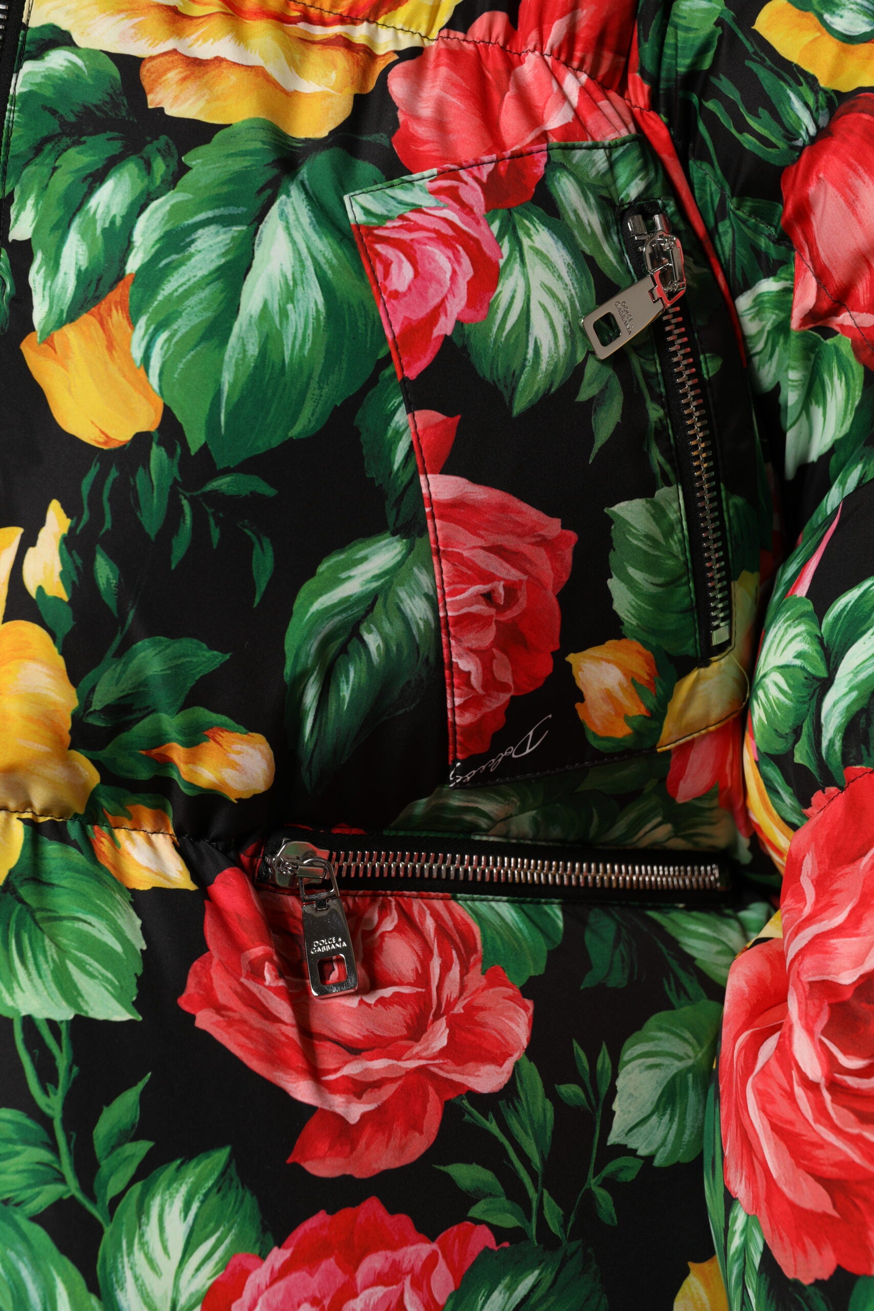 Dolce & Gabbana Multicolor Floral Puffer Hooded Jacket Dolce & Gabbana