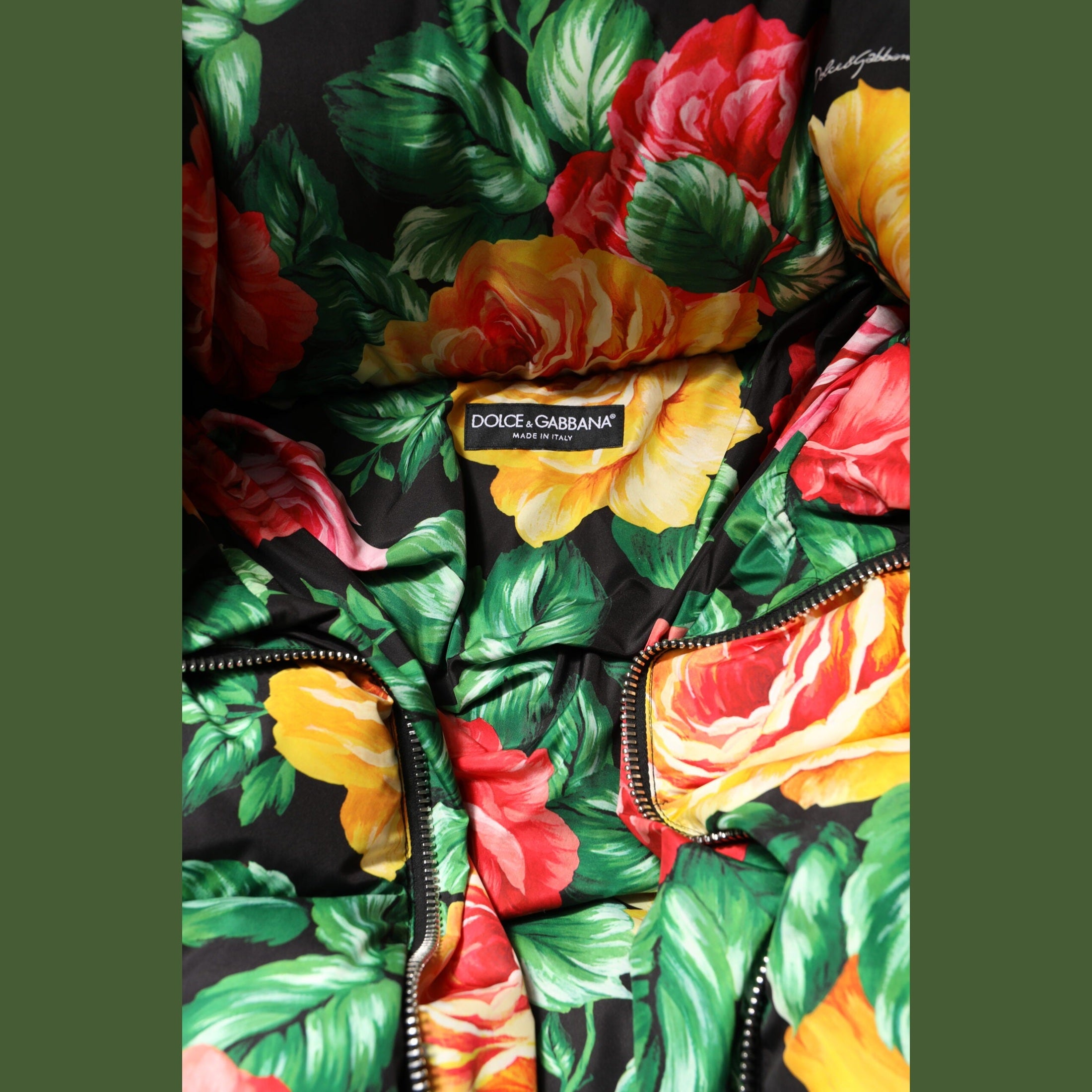Dolce & Gabbana Multicolor Floral Puffer Hooded Jacket