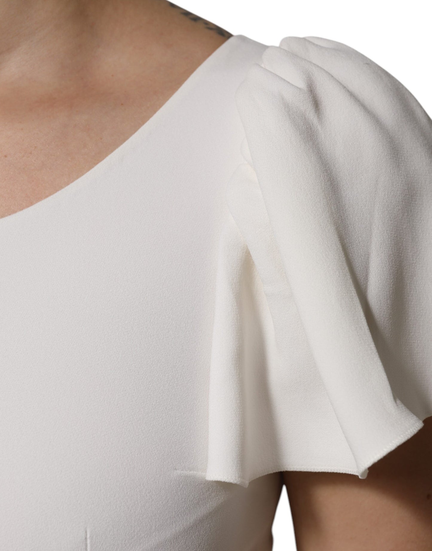 Dolce & Gabbana White Viscose Round Neck Short Sleeves Top Dolce & Gabbana