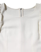 Dolce & Gabbana White Viscose Round Neck Short Sleeves Top