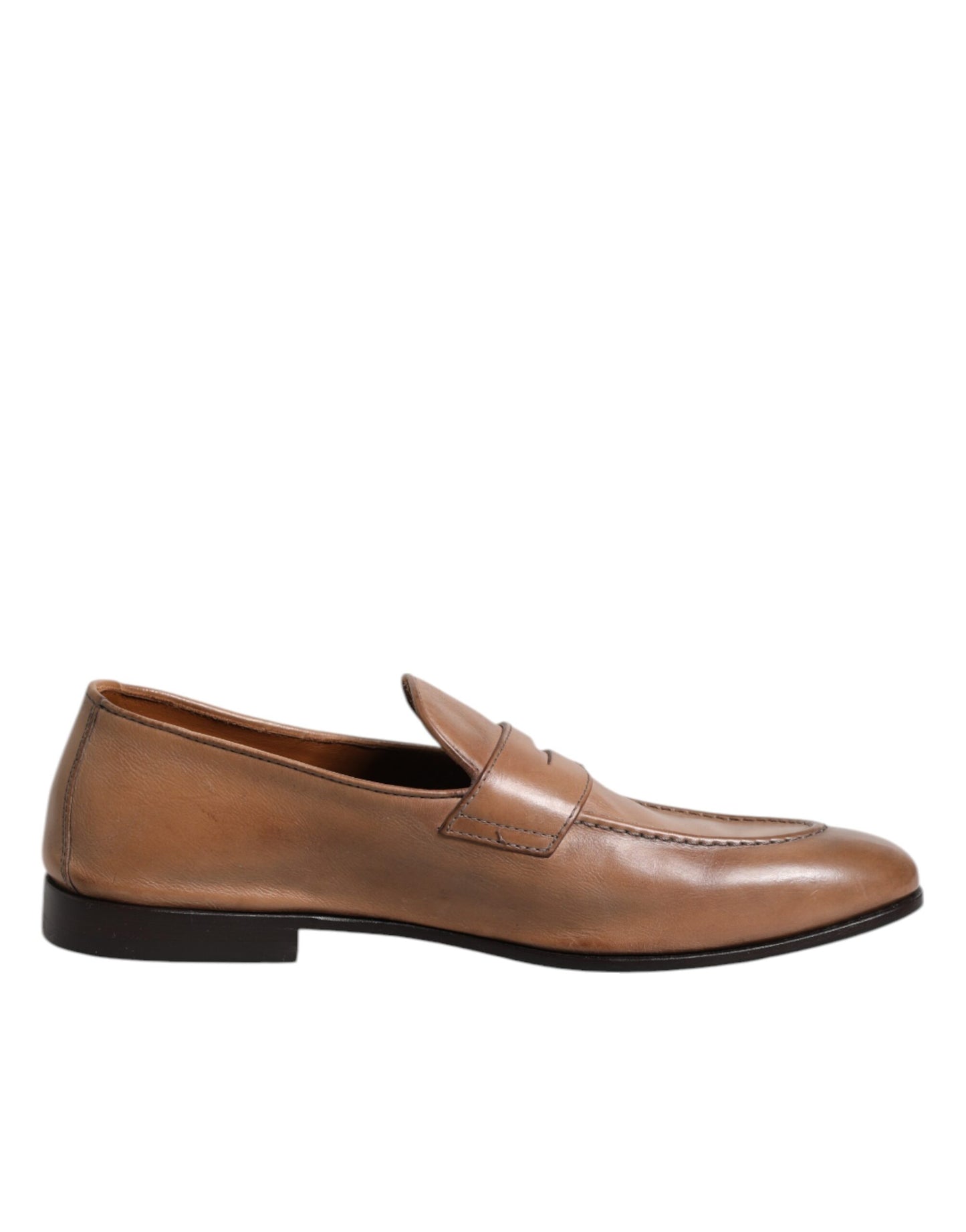 Brunello Cucinelli Brown Leather Loafer Dress Formal Shoes Brunello Cucinelli