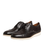 Pollini Dark Brown Leather Derby Lace Up Dress Formal Shoes