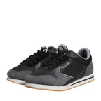 Trussardi Black Gray Lace Up Low Top Casual Sneakers Shoes