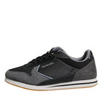 Trussardi Black Gray Lace Up Low Top Casual Sneakers Shoes