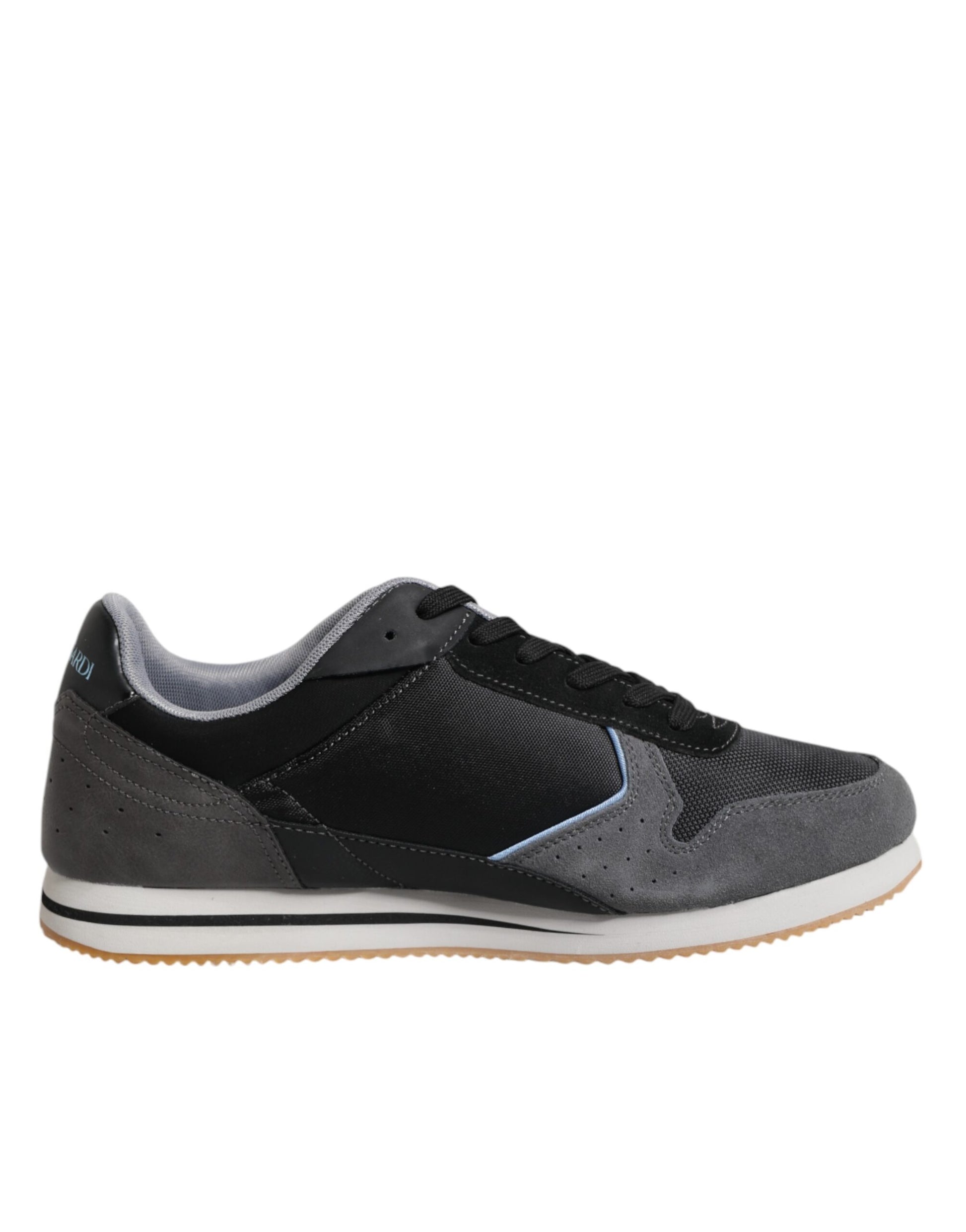 Trussardi Black Gray Lace Up Low Top Casual Sneakers Shoes Trussardi